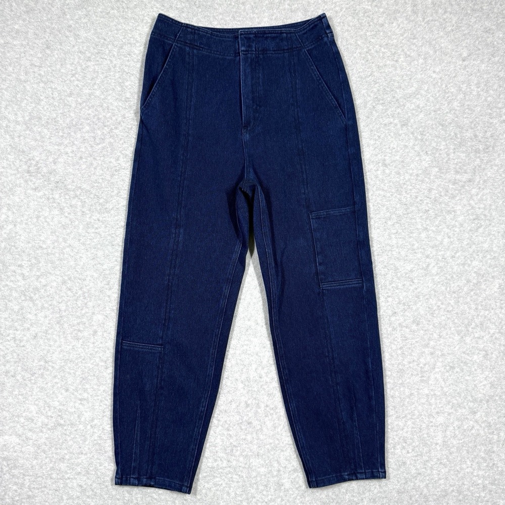 PILCRO Anthropologie Jeans Womens 29 Cargo Barrel Leg Jogger High Rise Dark Wash